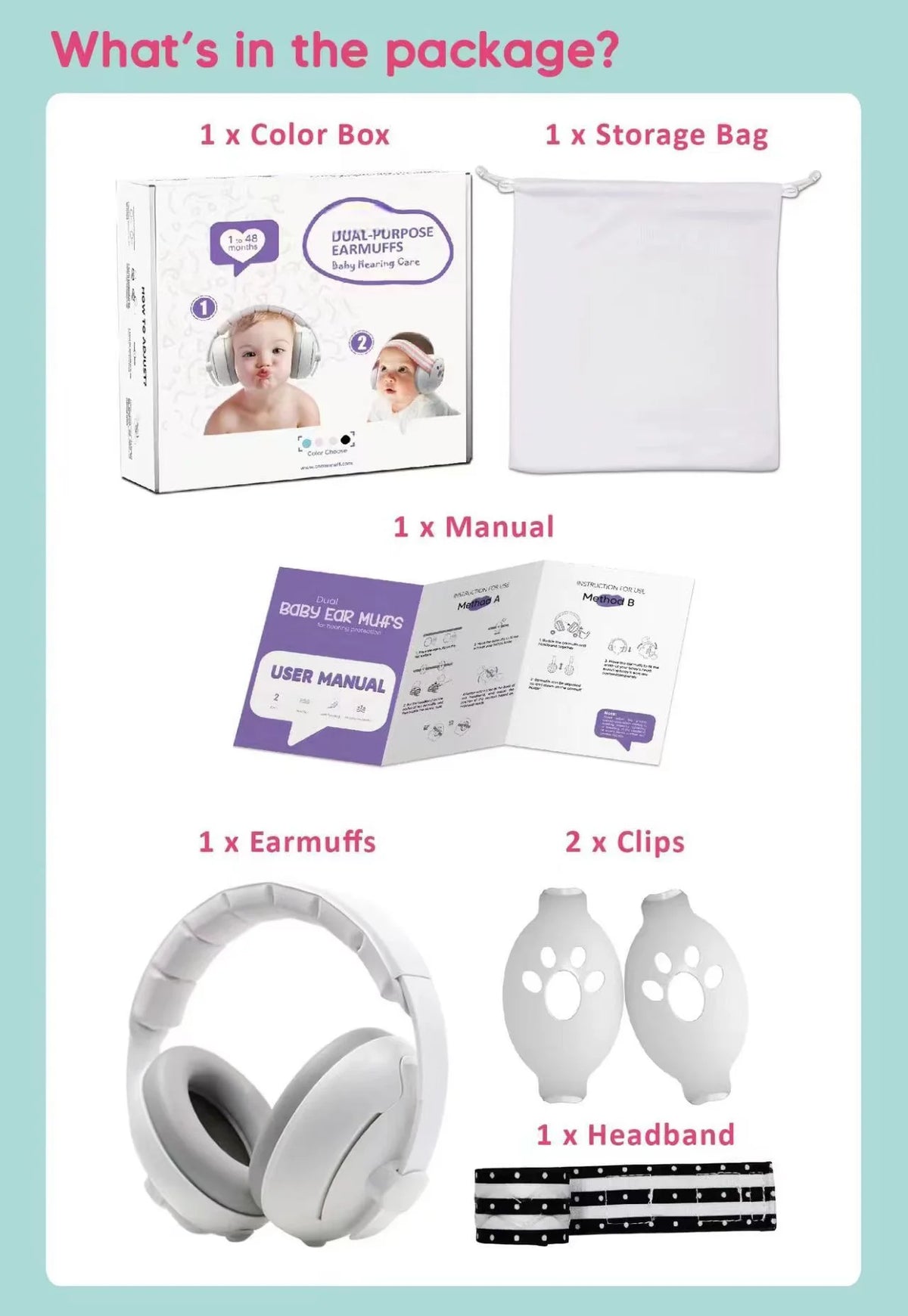 Baby Ear Protection for Babies and Toddlers Noise Reduction Earmuffs Baby Headphones Against Hearing Damage Improves Sleep