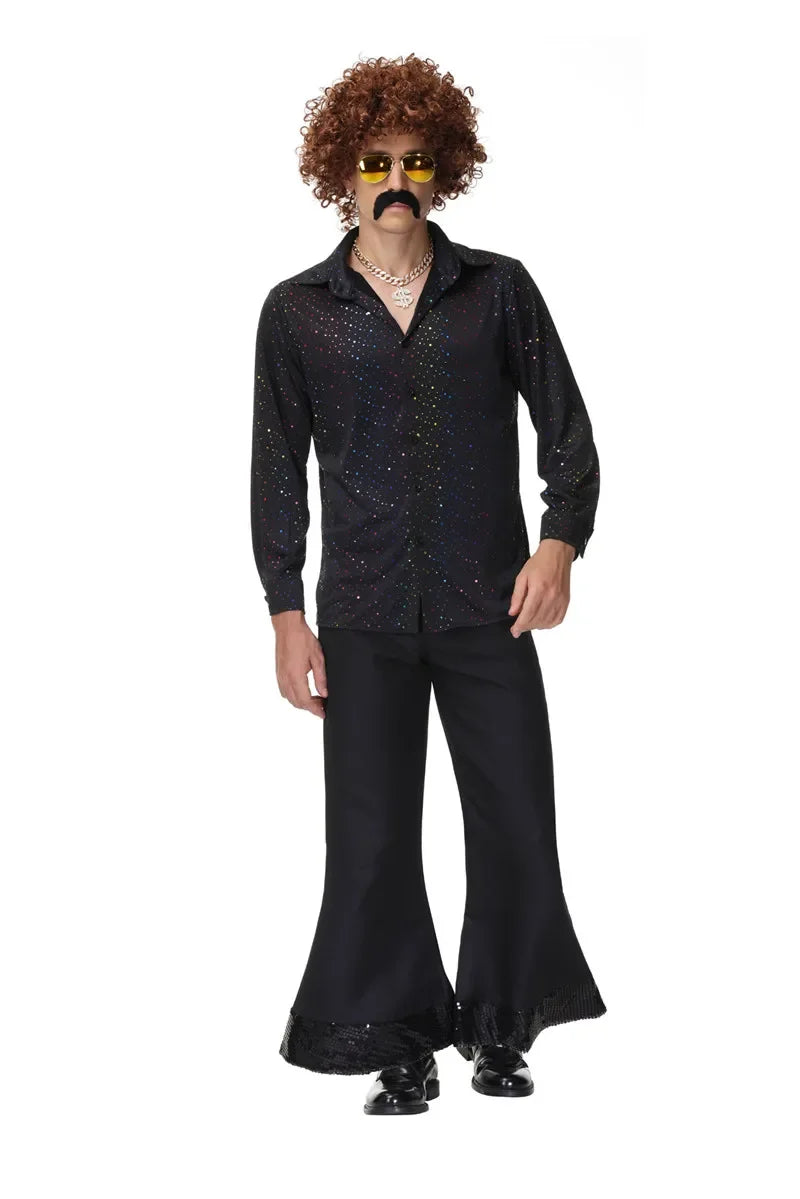 Halloween 70's Disco Couple CostumeCosplay Costumes Vintage 80's Hippies Costume Men Women Music Festival Party Outfits