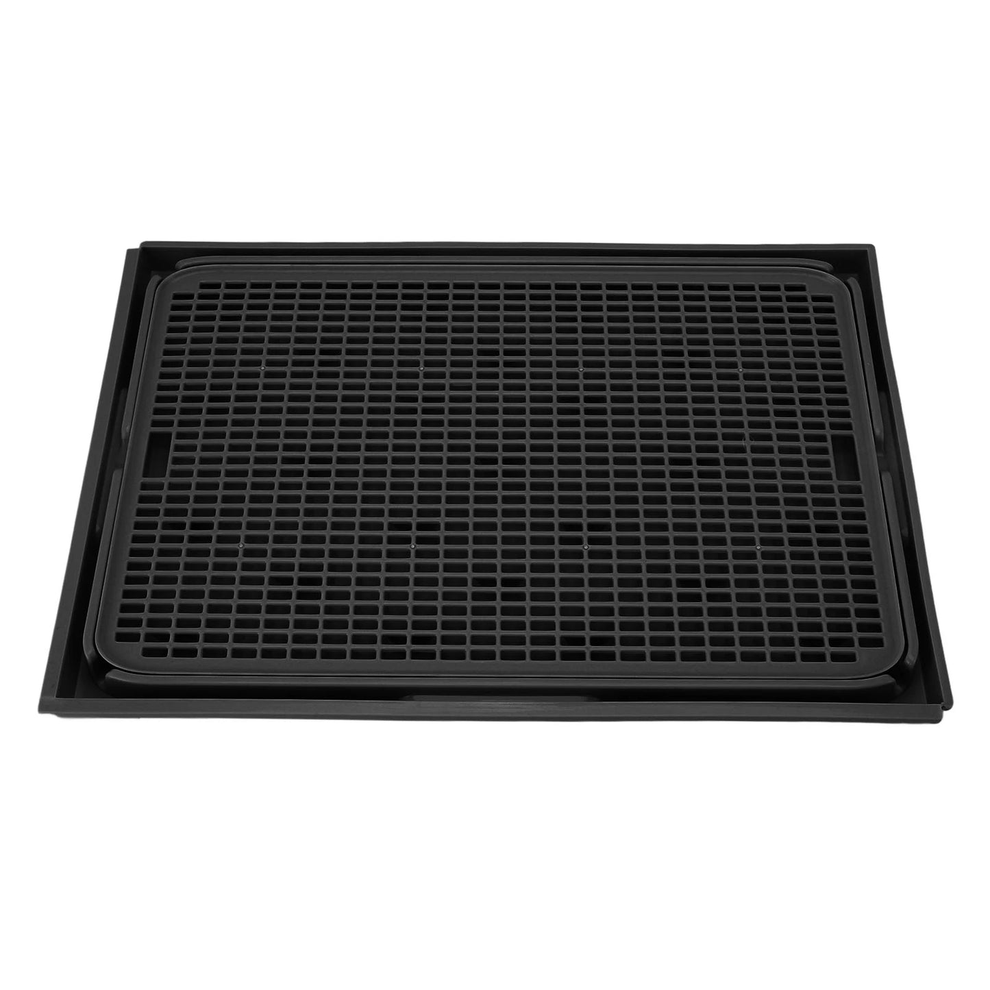 Cat Litter Mat Plastic Double Layer Washable Cat Litter Box Anti Slip Bottom 41x28cm Spacious Cat Litter Catcher Mat