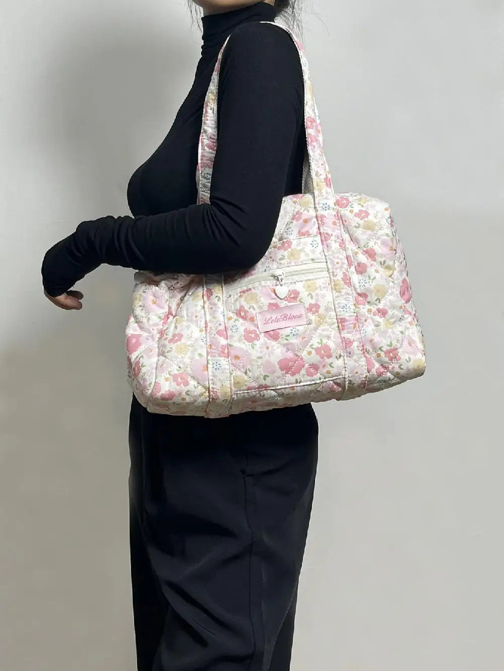 Korean Style Stroller Organizer Bags Flower Multi-pocket Floral Mummy Bag Portable Baby Care Storage Women Handbag Outdoor