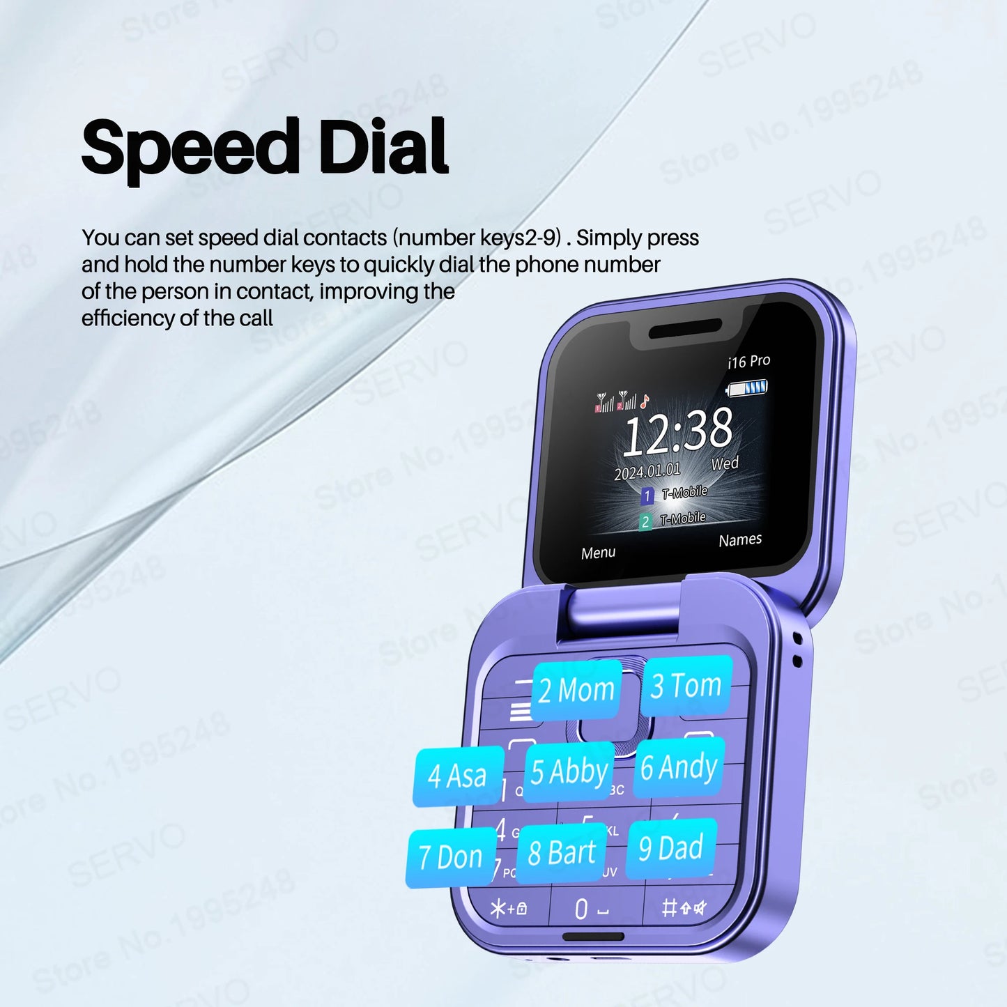 SERVO i16 PRO Flip Mini Mobile Phone Dual SIM Call Recording Speed Dial Magic Voice FM Radio 2G GSM Small Fold Button Telephones