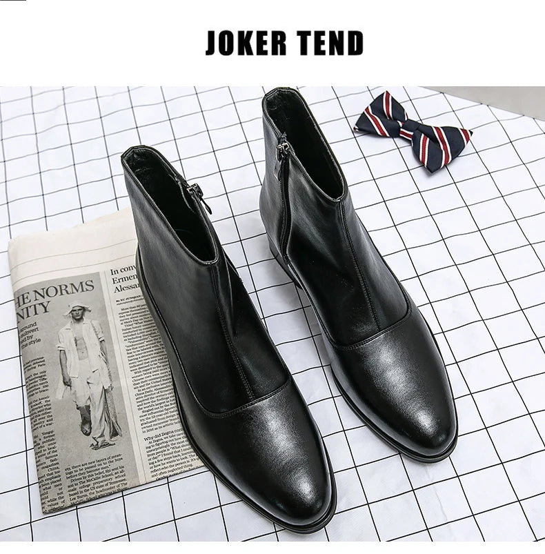 Boots Men Luxury Business Fashion Warm Leather Shoes Men Comfort Fashion Brand Chelsea Boots Gentlemen's Social Boots Men 38-46