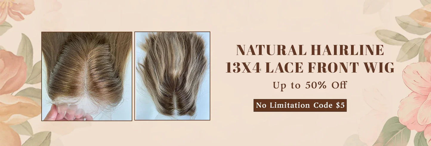 Luxury Women's Wig Synthetic Lace Front Wig Mixed 5%Human Hair Golden Blonde Highlights Natural Straight Wig Ash Roots Small Cap