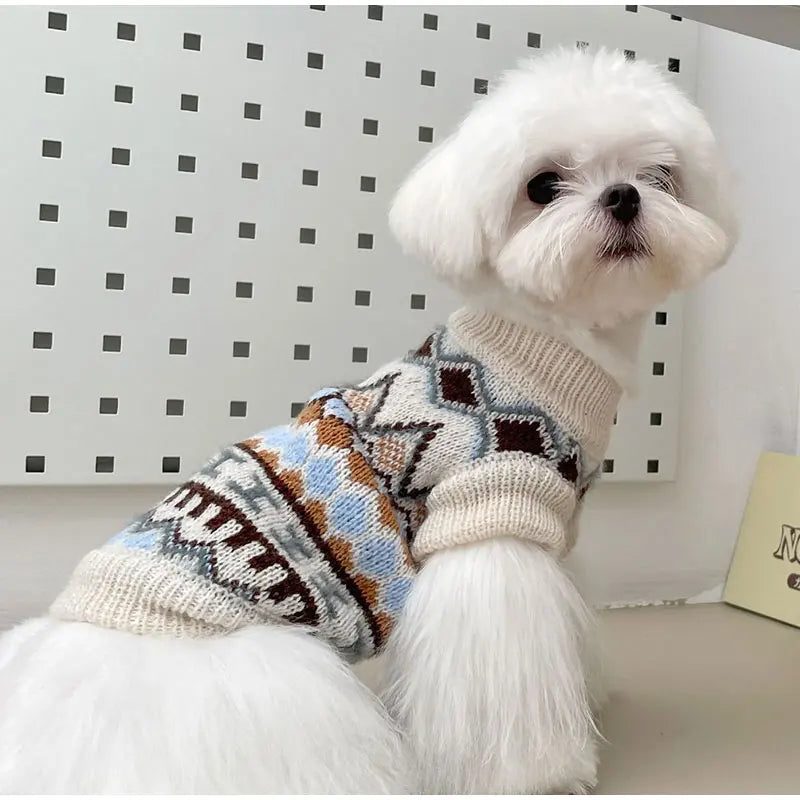 Bohemia Dogs Sweater Wiener Autumn Hand-knitted Soft Coat For Badger Dog Thicken Warm Loungewear Dachshund Small Mid Dog Clothes