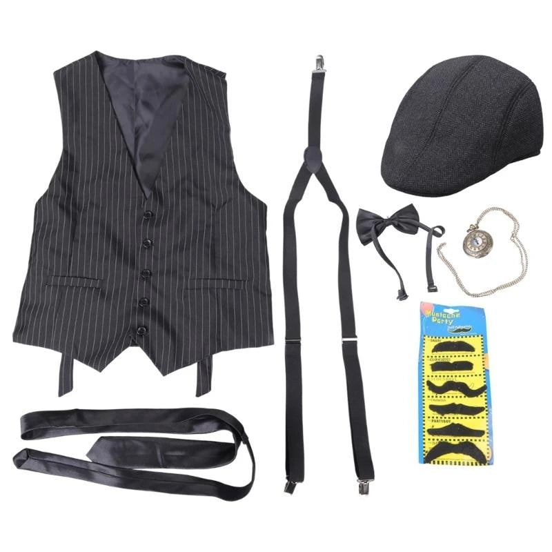 39BD 1920s Mens Costume,Roaring 20s Costumes Accessories Halloween Cosplay Costume