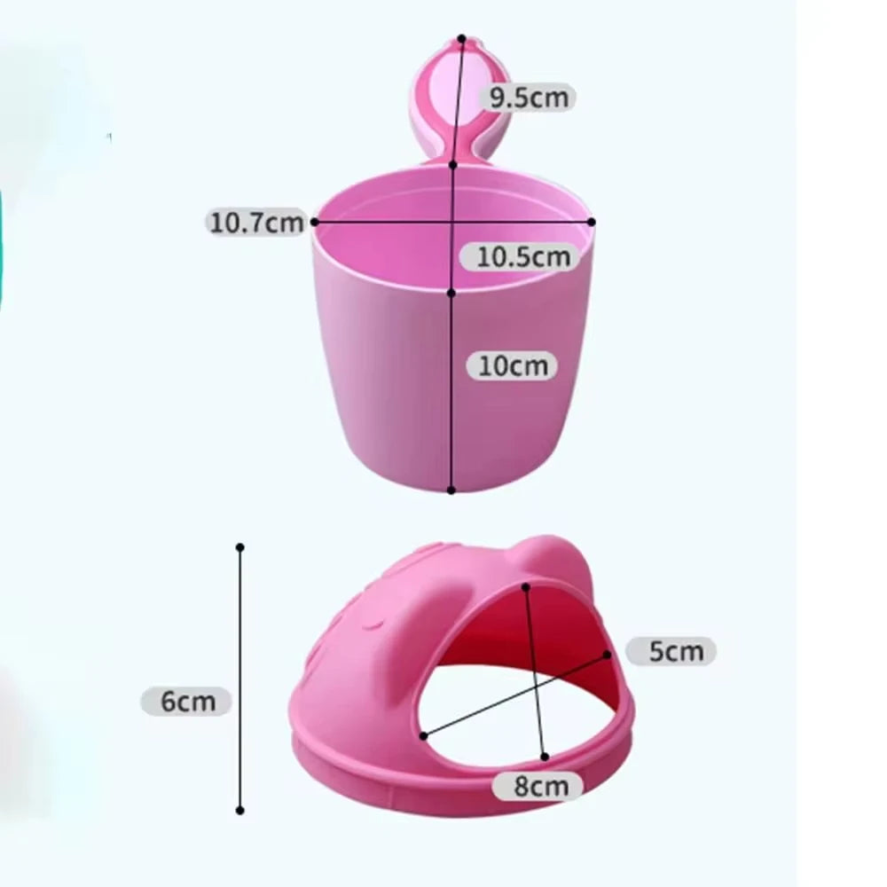 1PC Baby Shampoo Cup Baby Bath Bucket Kids Bath Spoon Child Hair Wash Cup Baby Bath Kit Cute Cartoon Baby Bath Play Funny Bucket
