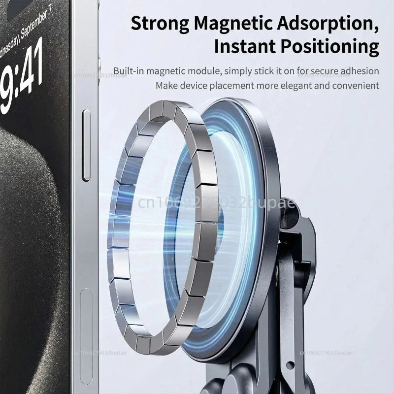 3-in-1 Magnetic Phone Holder Base for Laptop Portable Selfie Stick Foldable Tripod Stand for IPhone IPad Tablet Laptop Desktop