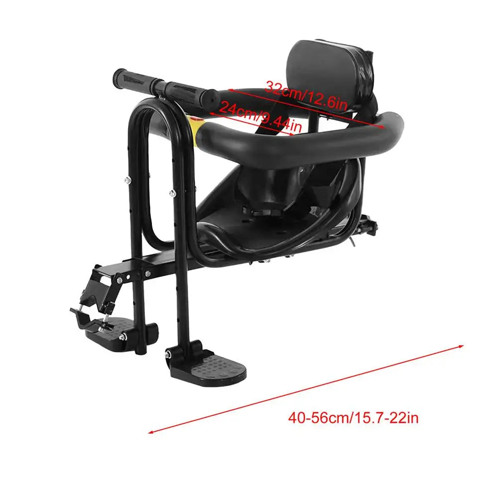 Front Mounted Child Bike Seat Easy Installation Kids Bike Seat with Guardrail Cycling Accessory Padded Padding
