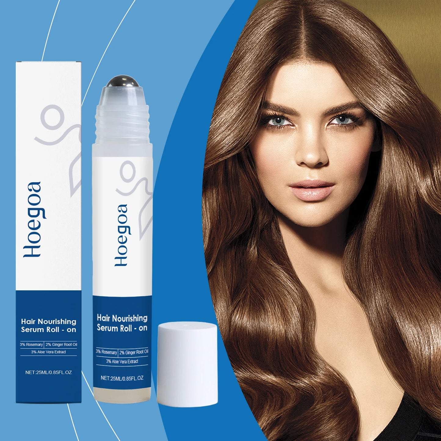 Ginger Hair Growth Oil Nourishing Strengthening Hair Roots Scalp Treatment Hair Loss Serum Moisturizing Hair Care Essence Roller