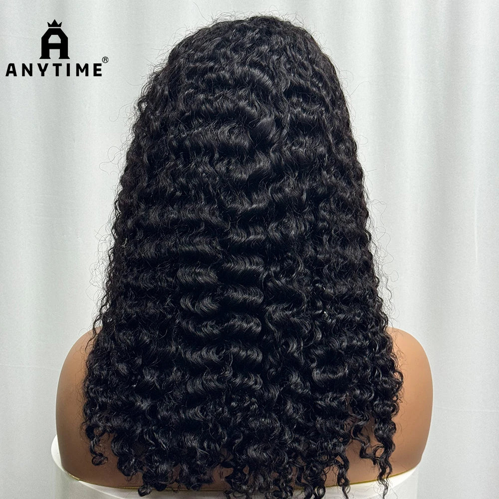 280% High Density Double Drawn Pixie Jerry Curly Water Wave Human Hair Wigs 20inches 13x4 Lace Frontal Human Hair Wig for Women