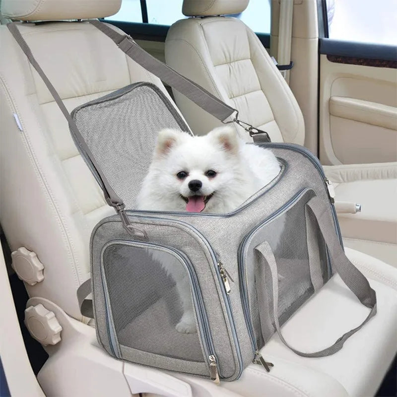 Airline Approved Pet Carrier for Cats & Dogs – Foldable Dog Bag with Soft Mat, Breathable Mesh Windows, Travel-Ready Cat Carrier