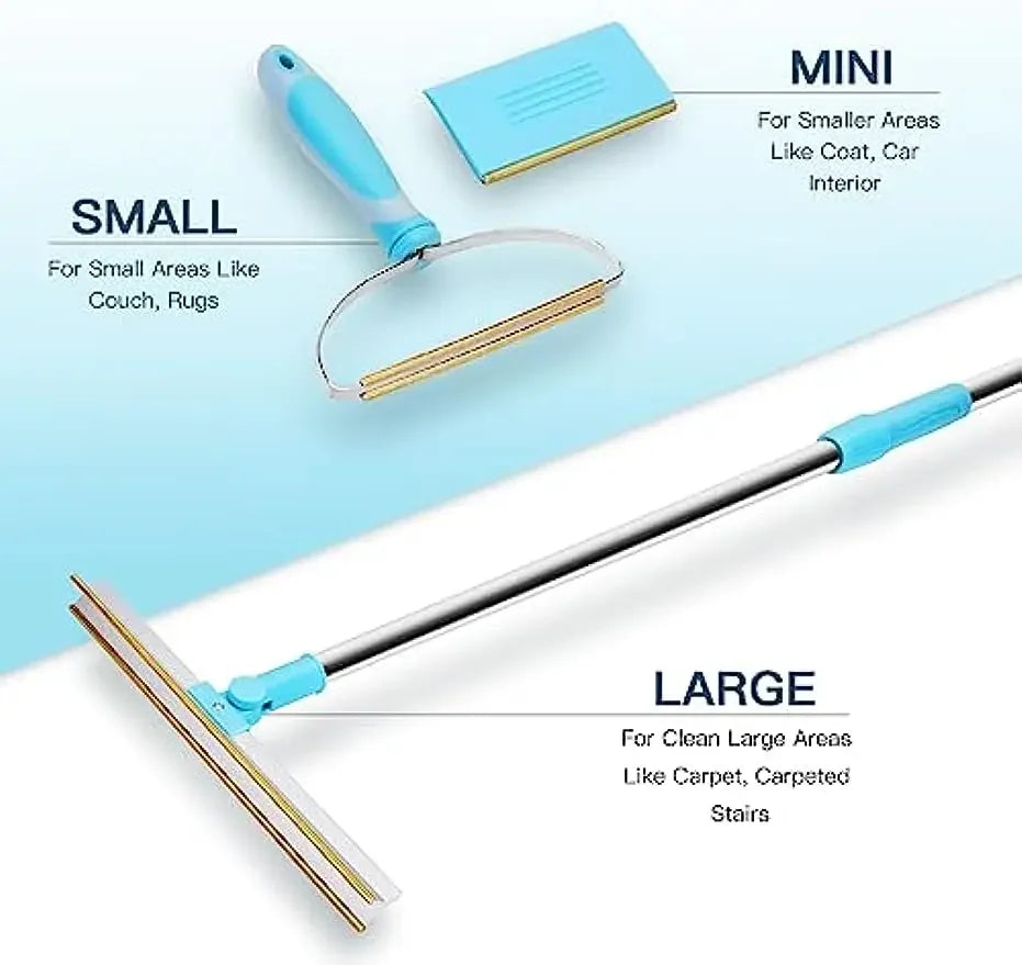 Carpet Rake Pet Dog Cat Hair Remover Set Telescopic Handle Rug Rake Super Hair Removal 180° Rotation Carpet Shave Pets Products