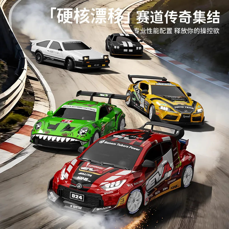 Hongxing 1 24 RC 4WD High Speed Drift Car Full Scale Gyroscope With Lithium Battery 2 Sets Of Wheels Independent Shock Absorber