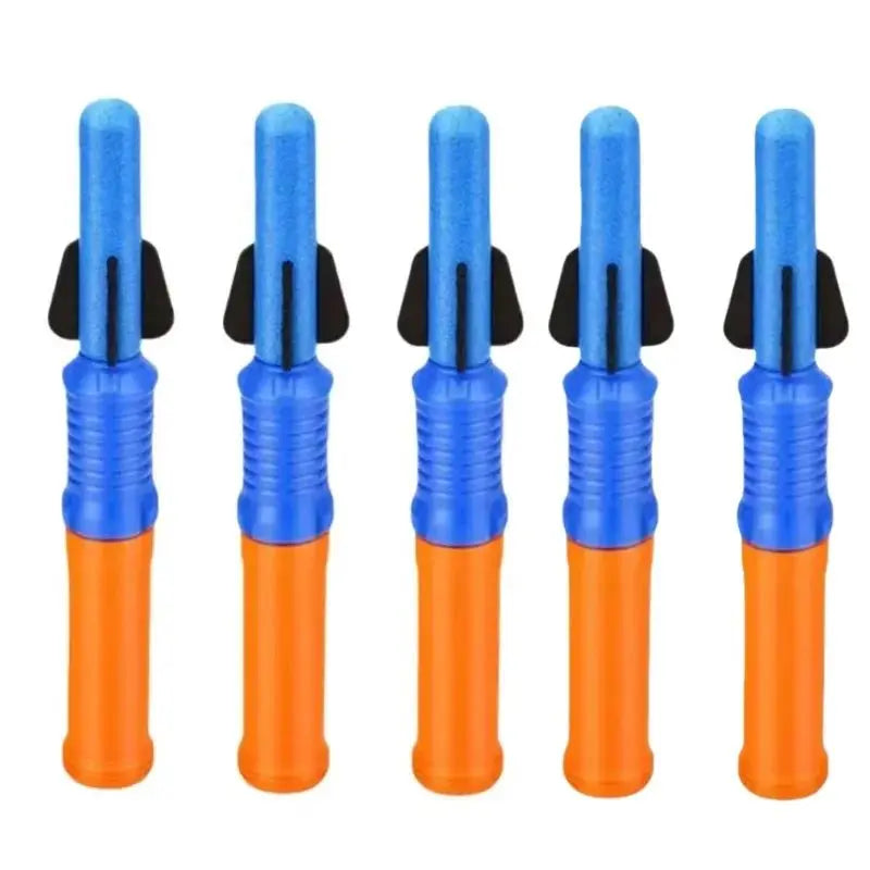 Hand Push Rocket Launcher Toy Set Foam Rockets Outdoor Garden Party Game Birthday Present Summer Funny Playing Toys