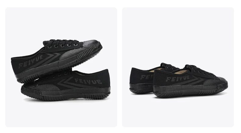 DaFu Flying Men's Running Jump Far Athletic Shoes Sports Women's Canvas Couple's Black Shoes Low Top Breathable Rubber Sole