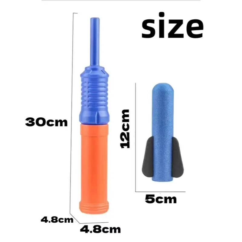 Hand Push Rocket Launcher Toy Set Foam Rockets Outdoor Garden Party Game Birthday Present Summer Funny Playing Toys