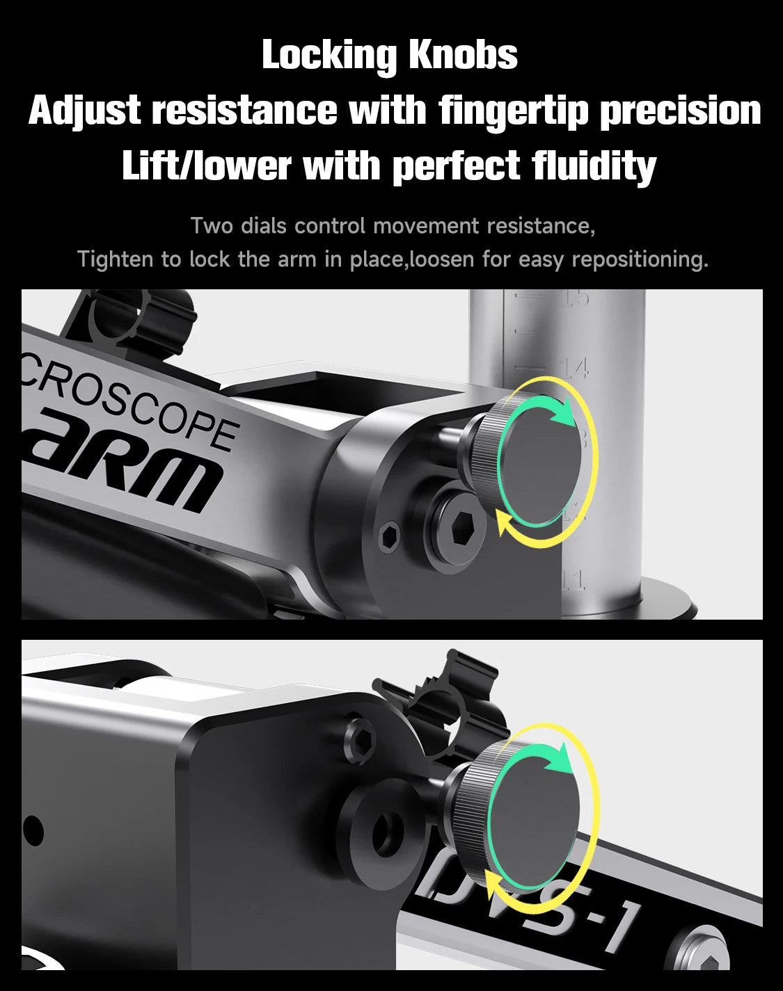 MECHANIC Microscope Rotating Stand, Dual-Arm Support, 360° Rotation and Fixed Support. Super Strong Load-Bearing Capacity.