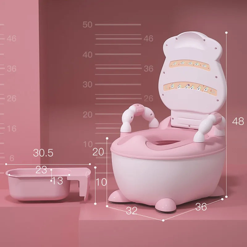 Children's Toilet Baby Potty Urinal Cartoon Cows Design Portable Toilet Seat with Cover Toddler Kids Potty Training Seat