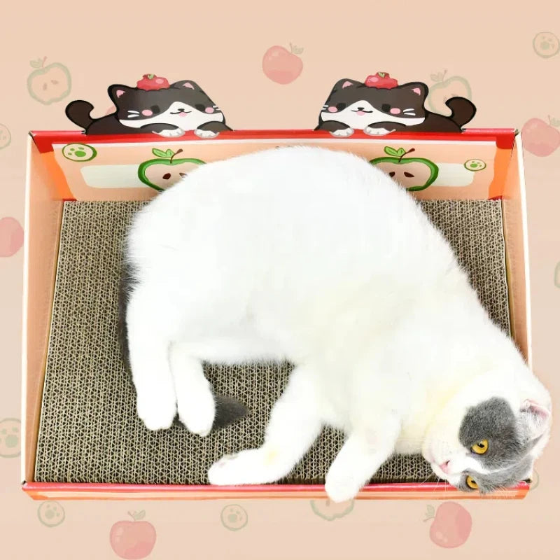 Cardboard Cat box Cat Bed with Scratching board Corrugated cat scratcher for cats kittens cat scratching mat