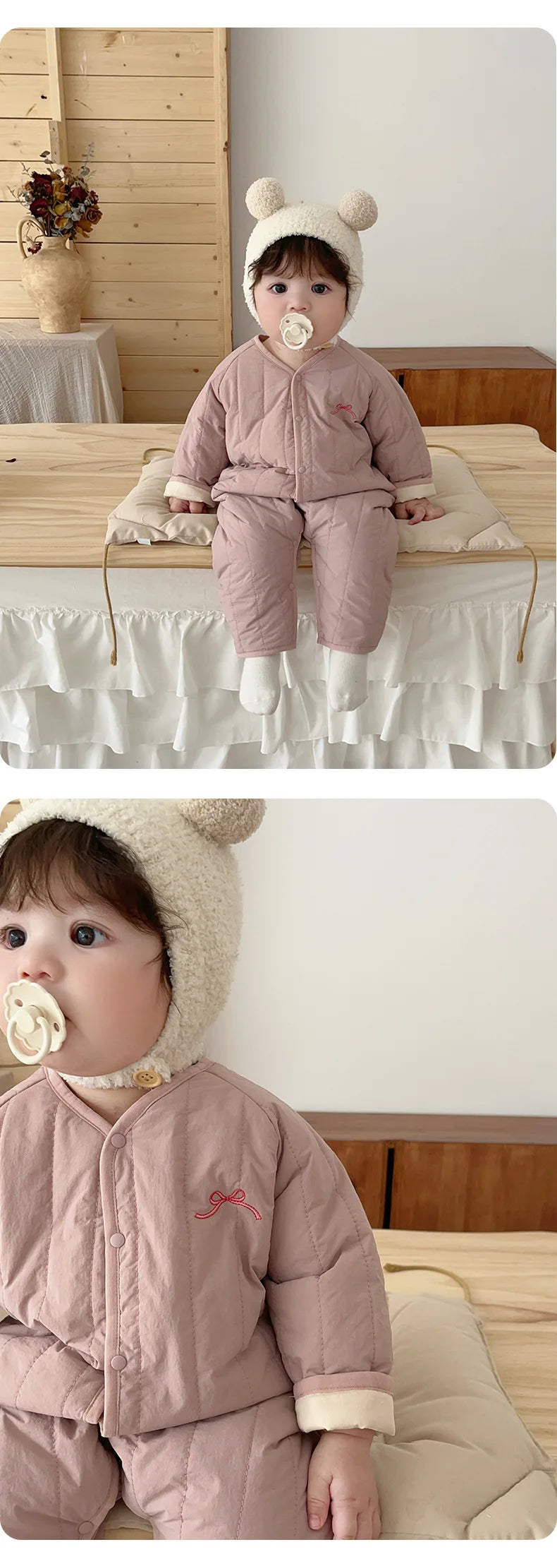 New Embroidered Baby Romper Autumn Winter Thicken Cotton One-piece Bodysuits for Boys Girls Outdoor Cotton Jacket Jumpsuit