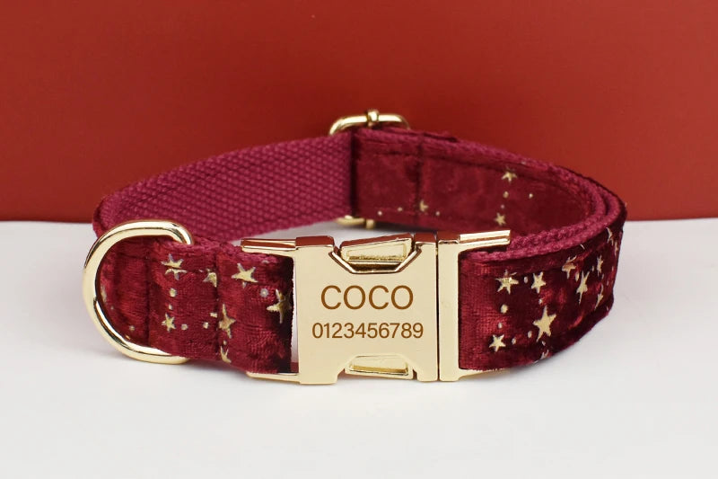 Luxury Fashion Pet Accessories Custom Design Logo Black Bottom Flower Sublimation Dog Collar Leashes Harness Bow Set Star02