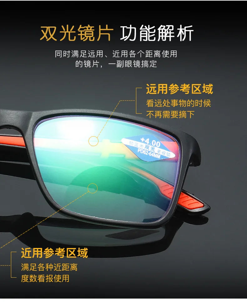 3PCS Sports Reading Glasses Men Women - Comfortable, Stylish Presbyopic Readers with Polycarbonate Lenses, Bulk Wholesale