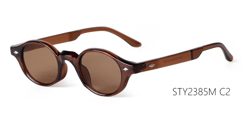 Retro Small Oval Sunglasses Women Brand Design Rivet Blue Tortoise Shell Sun Glasses Outdoor Men Shades Female UV Oculos De Sol