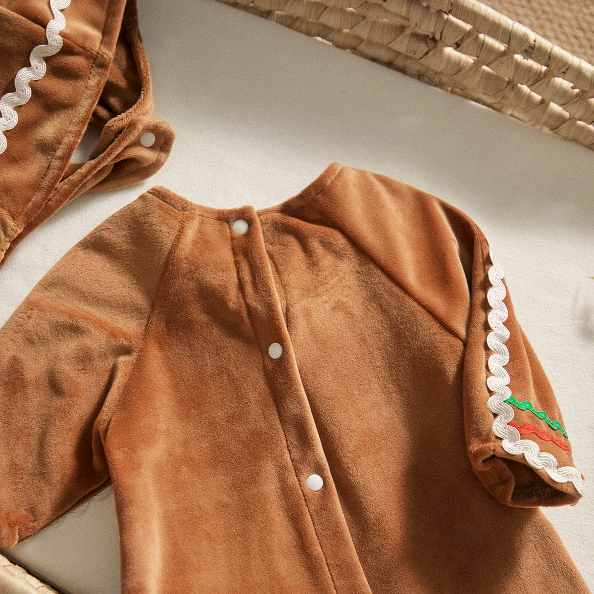 ma&baby 0-24M Christmas Baby Romper Newborn Infant Boy Girl Gingerbread Man Costumes + Hat Long Sleeve Jumpsuit Xmas Clothing