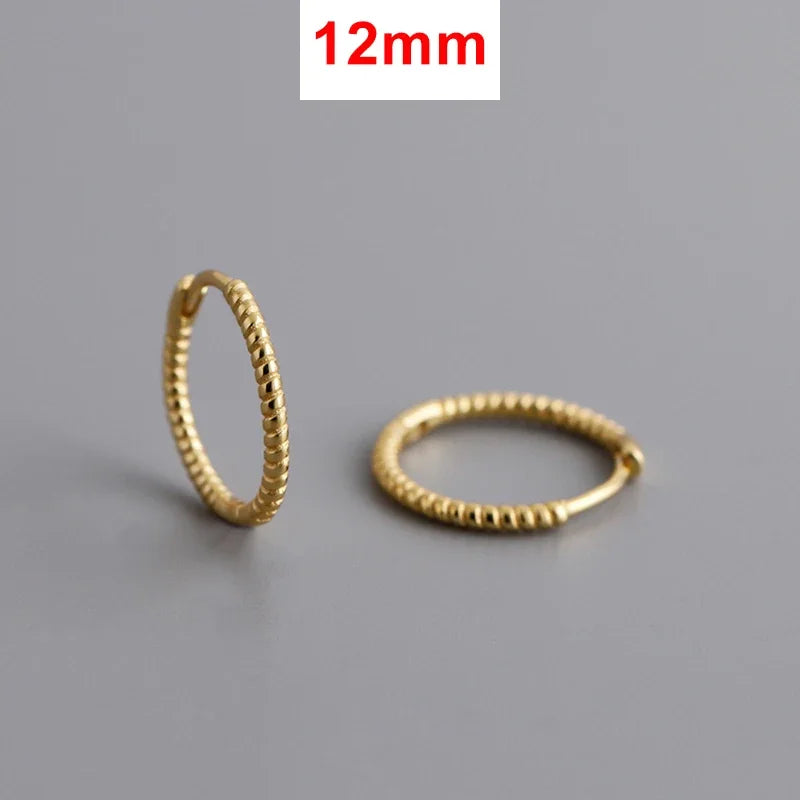 Real 925 Sterling Silver Twisted Rope Shape Hoop Earrings for Women Minimalist Fine Jewelry Light Luxury Accessories