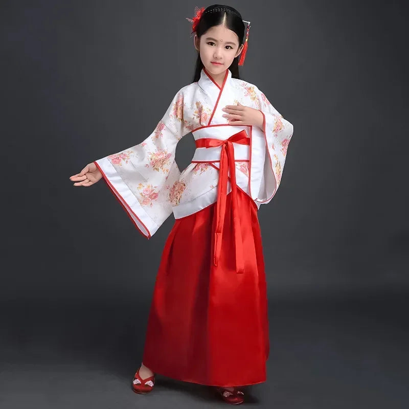 Halloween Cosplay Kids Set Dance Performance Dress for Girls Show Disfraz Child Hanfu Dress Costume Chinese Traditional Clothes