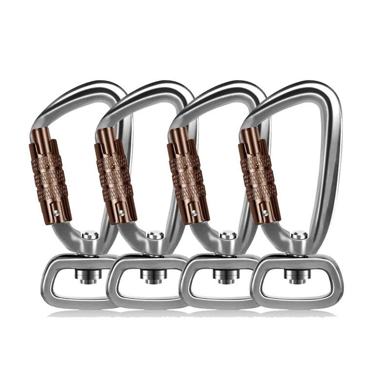 Safety Carabiner Clip Auto Locking 360 Rotational Hook 4KN Pull for Dog Leash Hammocks Backpacks Outdoor Climbing Accessories