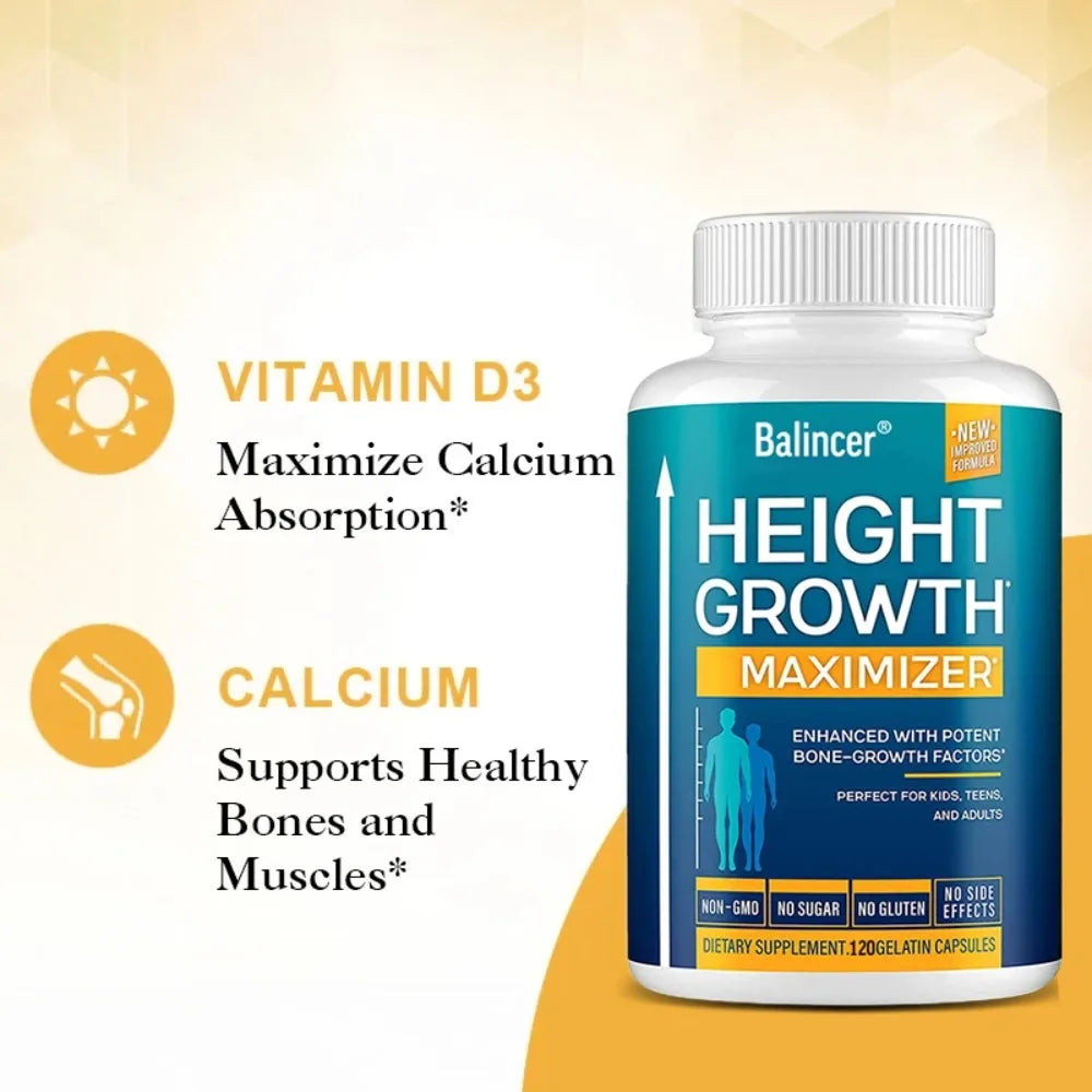 Natural Height Growth Maximizer for Kids, Teens and Adults - Promotes Bone Growth, Helps Natural Height Growth