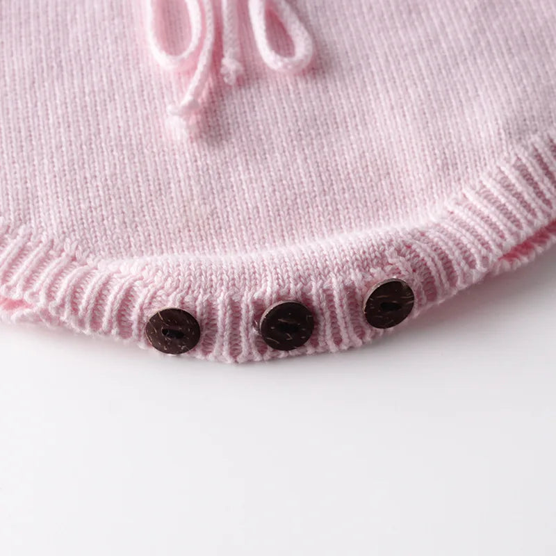 Autumn Lovely Heart Jumpsuit Infant Baby Girl Knitted Clothes Love Romper Bodysuit Outfit Spring Cotton Knitted Sweater Bodysuit