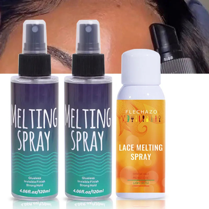 Glueless Wig Install Lace Melting Spray 1-2 Packs Edges Lay Down Lace Melt Strong Secure Hold Spray Home Or Travel Easy To Use