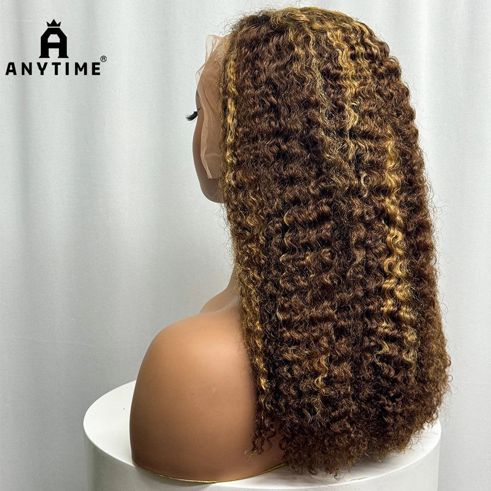280% High Density Double Drawn Pixie Jerry Curly Water Wave Human Hair Wigs 20inches 13x4 Lace Frontal Human Hair Wig for Women