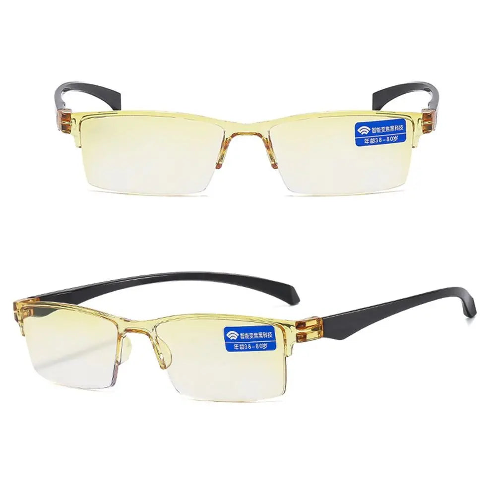 Smart Automatic Zoom Eyeglasses Anti-Blue Light Reading Glasses Men Women Square Frameless Optical Spectacle Computer Eyewear