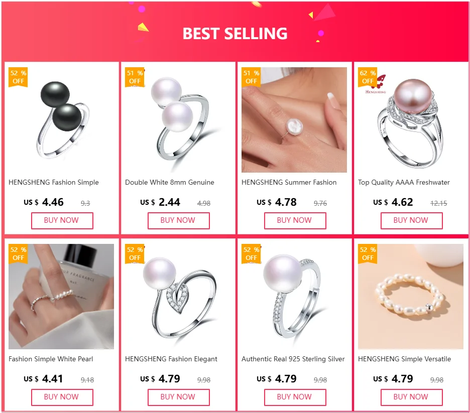 HENGSHENG Summer Fashion 12-13mm Large Button Shape Natural Freshwater White Pearl Ring Jewelry Gift for Women Girls  S925 Rings