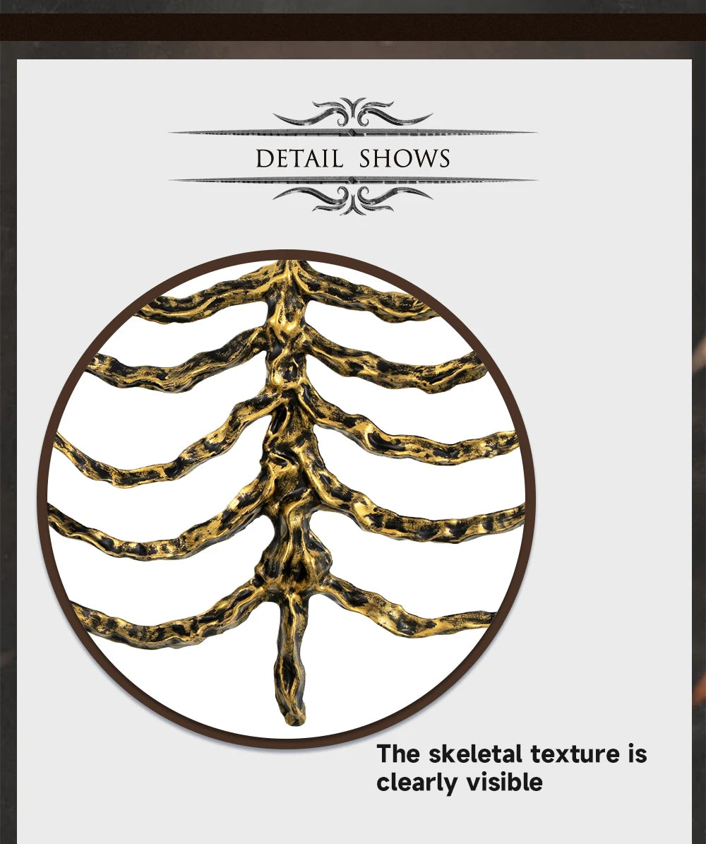 2026Halloween 3D Skeleton Ribcage Chest Piece Fake Bones Polyester Costume Prop for Horror Masquerade Party Makeup Accessories