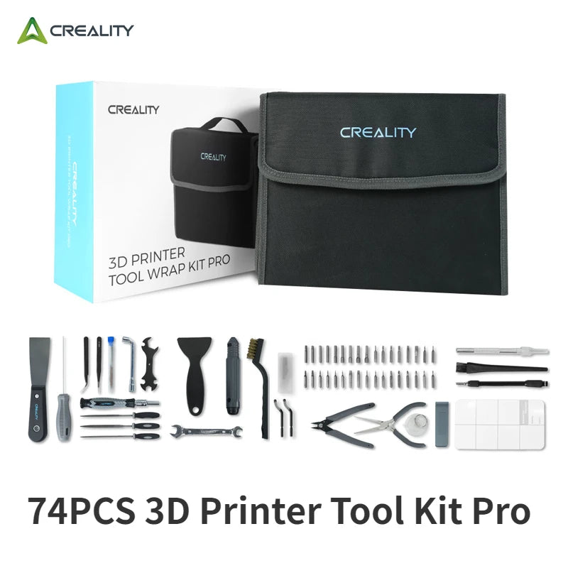 Creality Official 3D Printer Tools Kit, 74 Pcs in 1 3D Printing Tool Wrap Kit 3D printer repair accessories