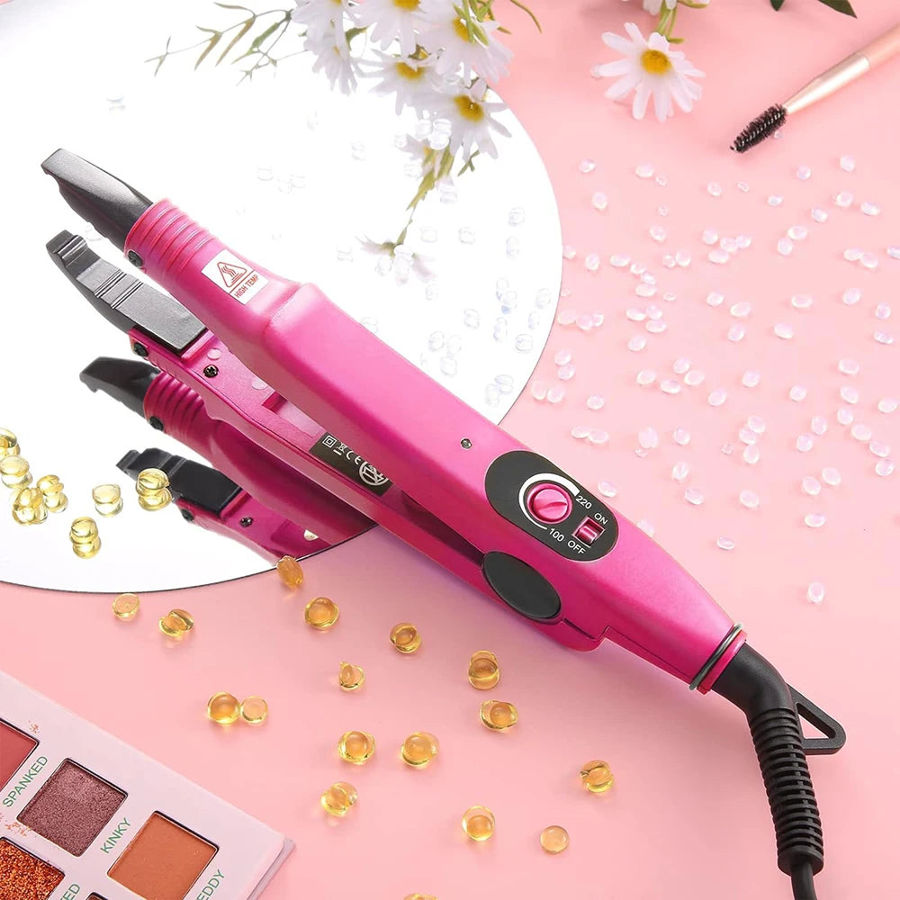 Loof Hair Extension Iron Professional Hair Styler Salon Model-Flash Keratin Bonding Tool Control/Constant Temperature EU/US Plug