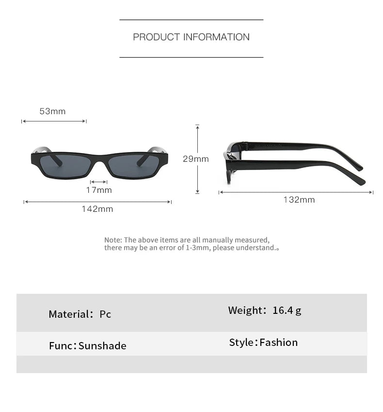 Small Narrow Rectangle Sunglasses Women Fashion Square Narrow Frame Vintage Brand Sun Glasses Men Shades Retro UV400 Oculos ﻿