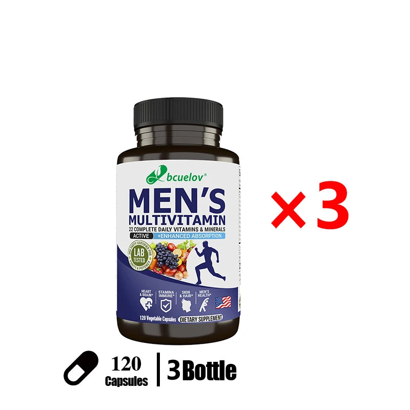Men’s Multivitamin & Mineral Capsules, High Absorption Antioxidant Supplement for Energy, Immune, Bone, Skin & Overall Wellness