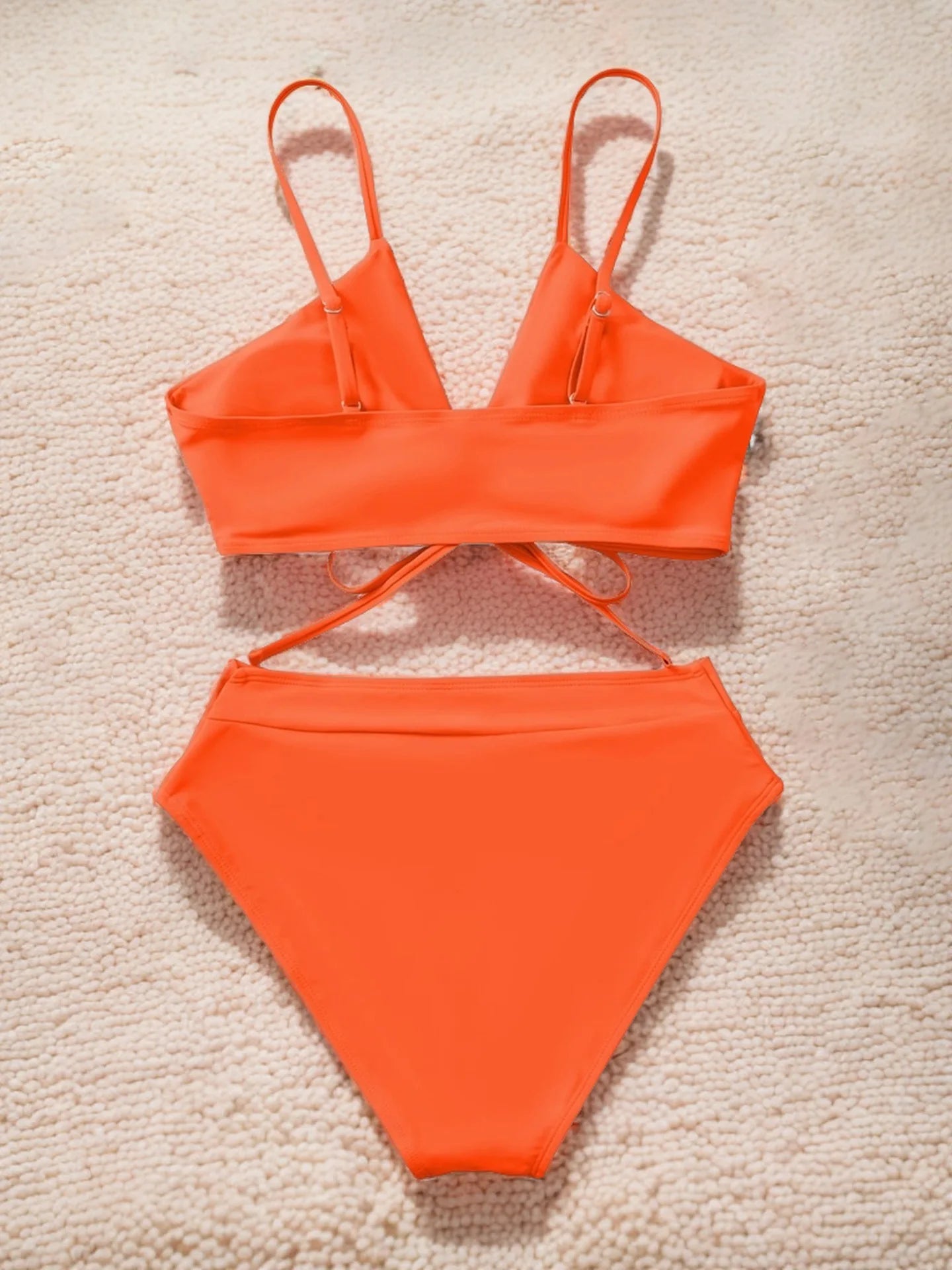 Sexy Bikini Set Women Adjustable Lace Up Solid Color Two Piece Swimsuit 2026 Summer Beach Bathing Suit Fashion New Beachwear
