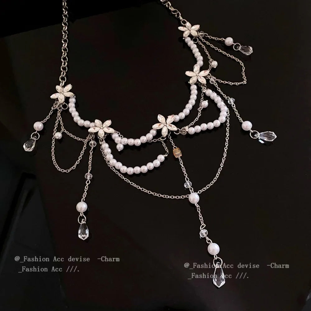 Fashion Elegant Pearl Waist Chains Versatile Waist Accessory Floral Belly Chain Boho Body Jewelry Women