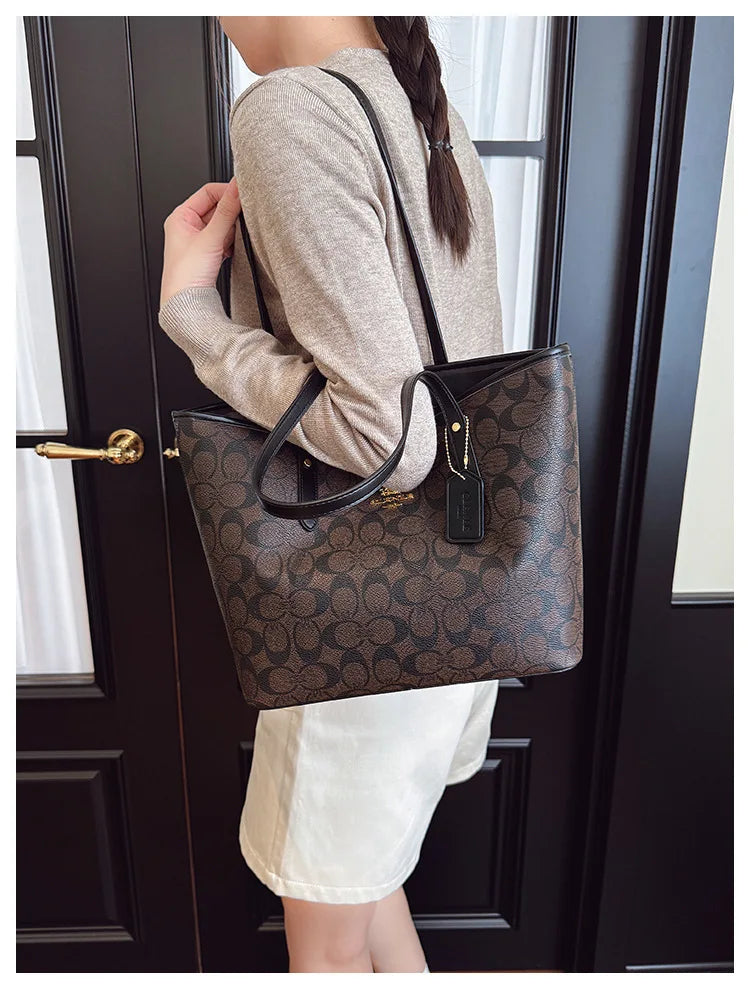 Luxury Designer Women'S One Shoulder Handbag Printed Vintage Paris Fashion Tote Bags Large -Capacity Portable Bag Cluch Bag Purs