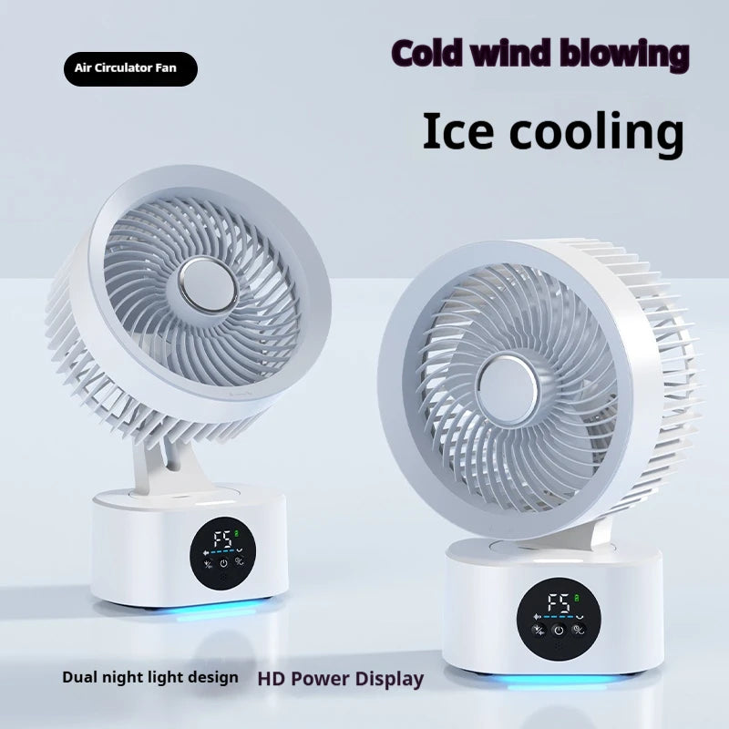 2026 New Upgrade Portable Rechargeable USB Wall Hanging Fan Remote Control Folding Shaking Head Fan With Nightlight Air