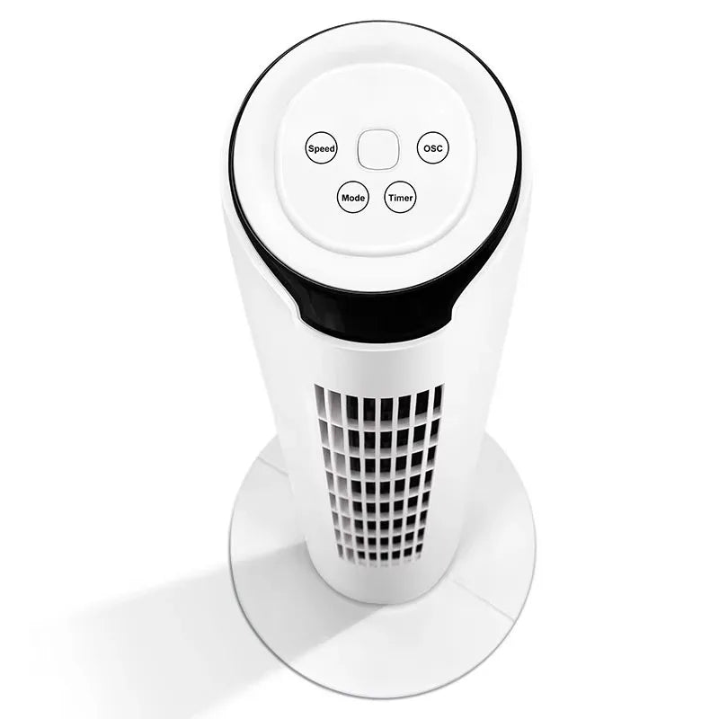 Electric Tower Fan Leafless Blades Remote Control US Plastic Household Floor Fan Box Installation Air Cooling Feature