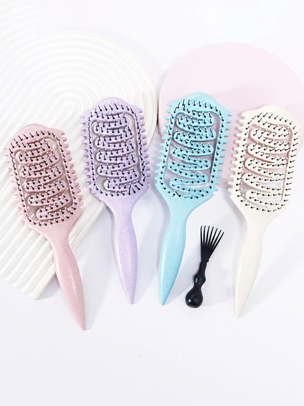2-piece set of hair styling brushes with cleaning claws for creating voluminous curls Special for real hair wigs