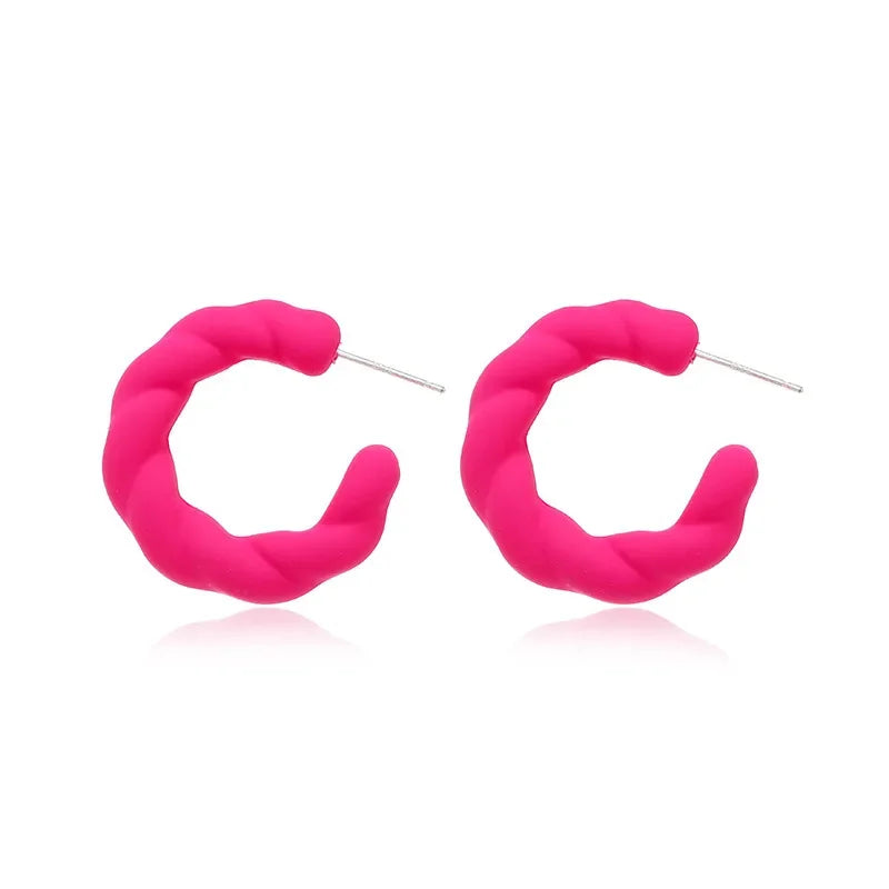 Bohemian Pink Geometric Earrings Women Summer Vacation Fashion Jewelry Classic Pendant