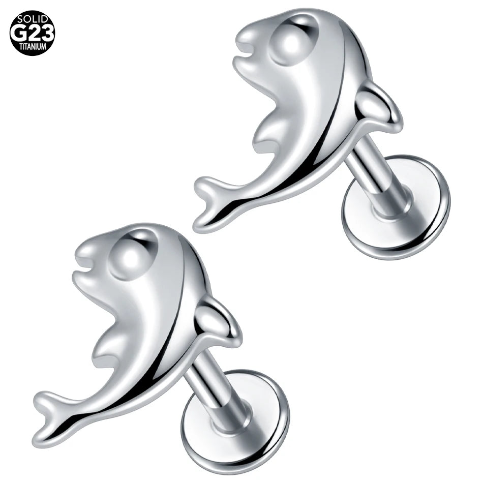1/5PCS Titanium 16G Tragus Daith Helix Lobe Ear Piercing for Women Leaf Star Zircon Cartilage Stud Earring Piercing Jewelry Gift